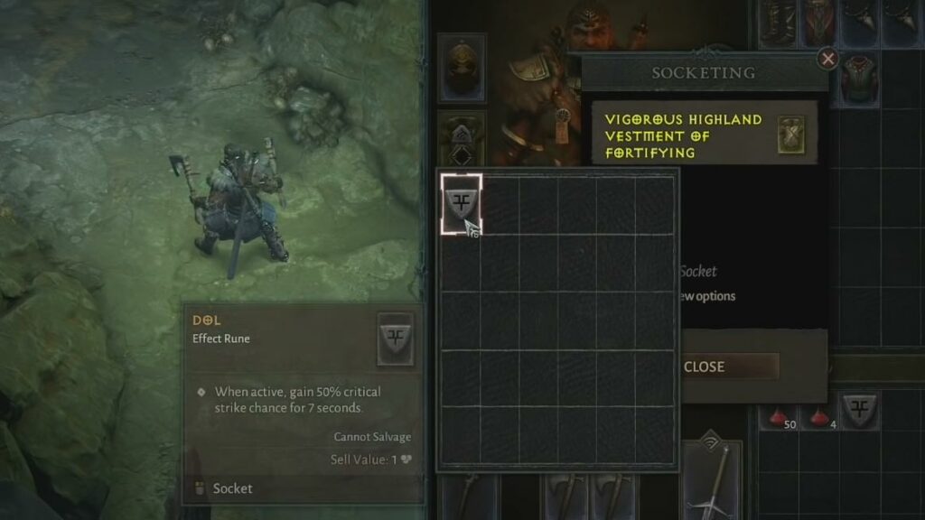 Effektrune Dol in Diablo IV - mehr kritische Treffer